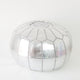 MOROCCAN POUF, OTTOMAN, FOOTSTOOL - SILVER