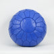 LEATHER MOROCCAN POUF, OTTOMAN, FOOTSTOOL - ROYAL BLUE