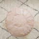 Leather Moroccan Pouf - Natural