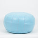 LEATHER MOROCCAN POUF, OTTOMAN, FOOTSTOOL - SKY BLUE