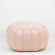 LEATHER MOROCCAN POUF, OTTOMAN, FOOTSTOOL - LIGHT PINK