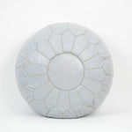 LEATHER MOROCCAN POUF, OTTOMAN, FOOTSTOOL - GRAY
