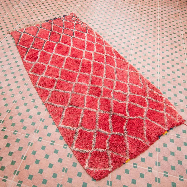 7'2" x 3'5" Vintage Moroccan boujaad Rug