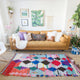 6'3"x2'12" Vintage Boucherouite  Rug