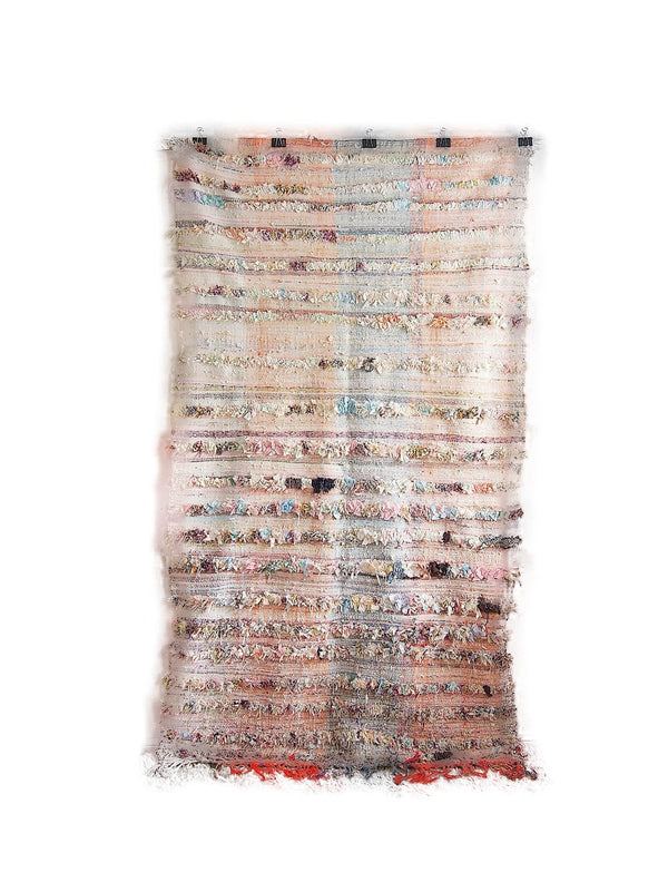 Reserved - 7'5" x 4'2" Vintage Boucherouite  Rug