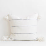 20"x20" Cotton Pom Pom Stripped Pillow Cover wih Tassels