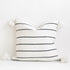 20"x20" Cotton Pom Pom Stripped Pillow Cover wih Tassels