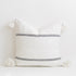 20"x20" Cotton Pom Pom Stripped Pillow Cover wih Tassels